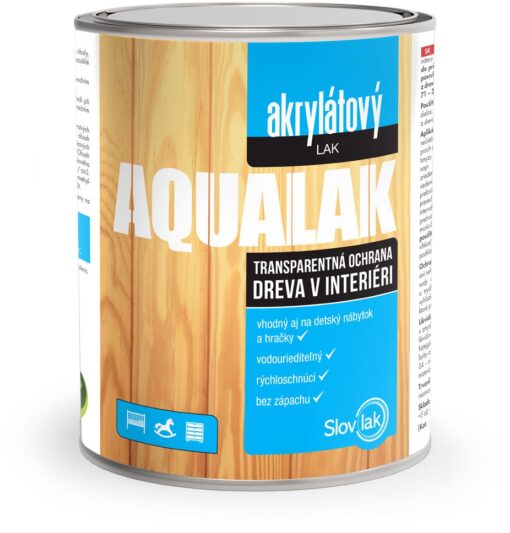 AQUALAK vodouriediteľný akrylátovy lak na drevo www.pulzar.sk Farby Laky