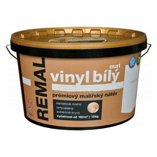 REMAL Vinyl mat biely 7,5kg, interiérová umývateľná farba www.Pulzar.sk Farby Laky