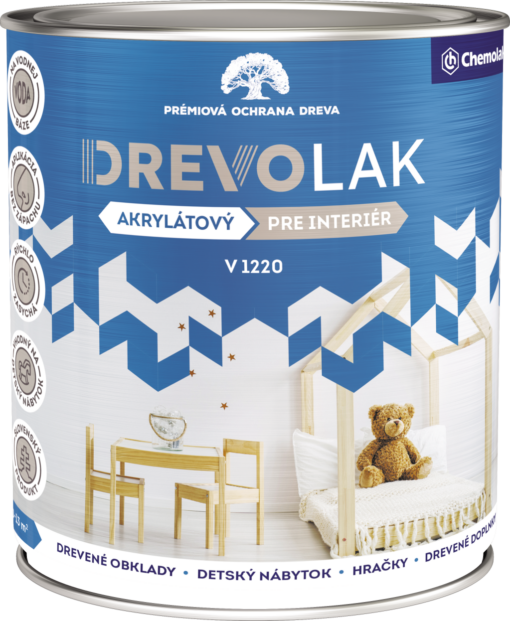 CHEMOLAK Drevolak V-1220 Lak na drevo priesvitná lesklá,2,5L www.pulzar.sk Farby Laky